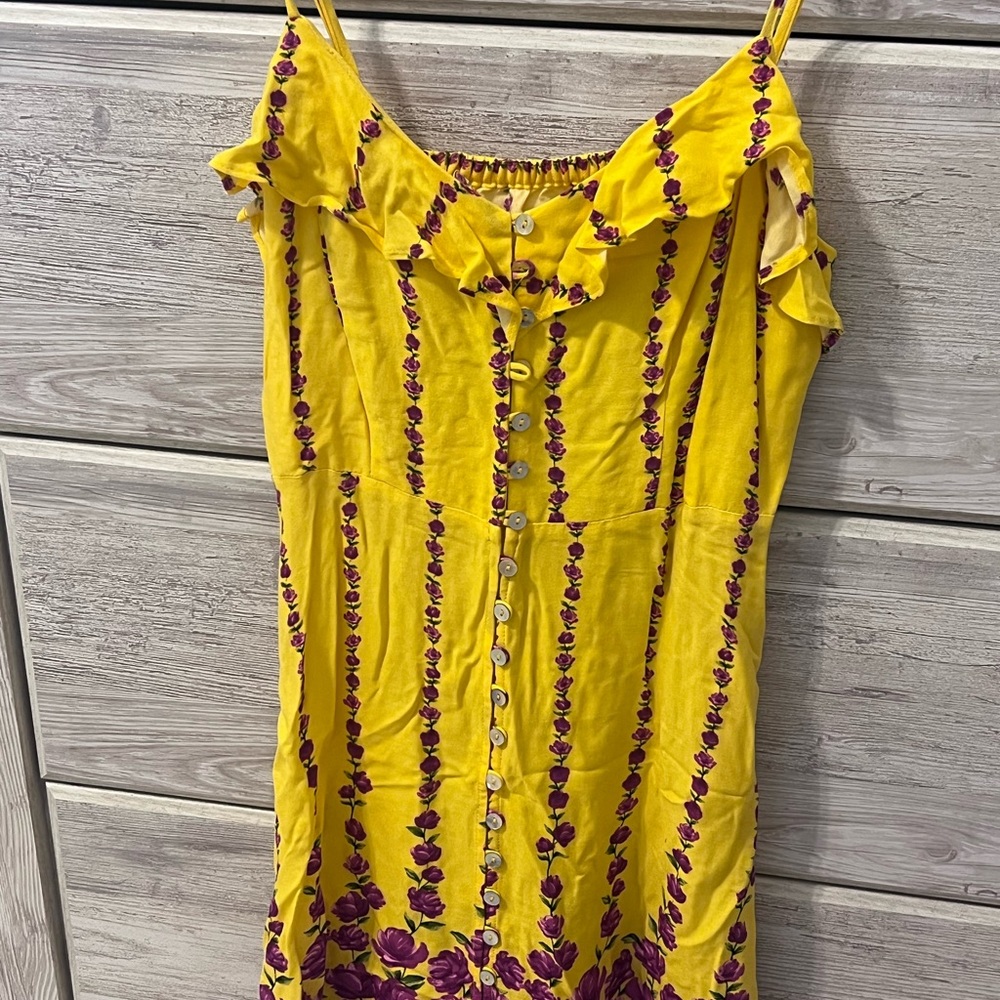 Yellow and Purple Floral Women's Dress